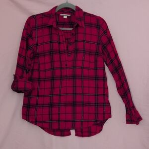 Tommy Hilfiger Red Plaid Button Down Shirt